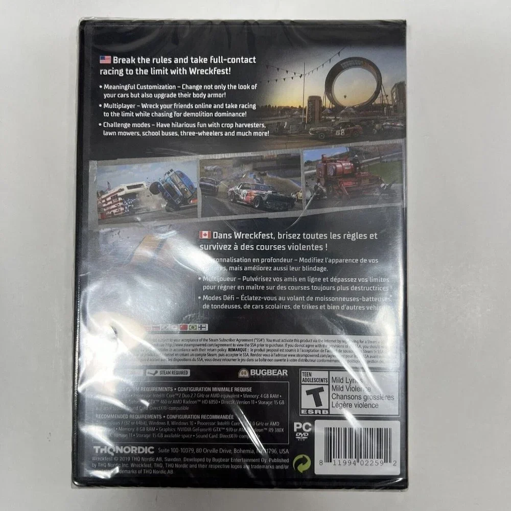 Wreckfest: Drive Hard, Die Last PC DVD Game New Factory Sealed.